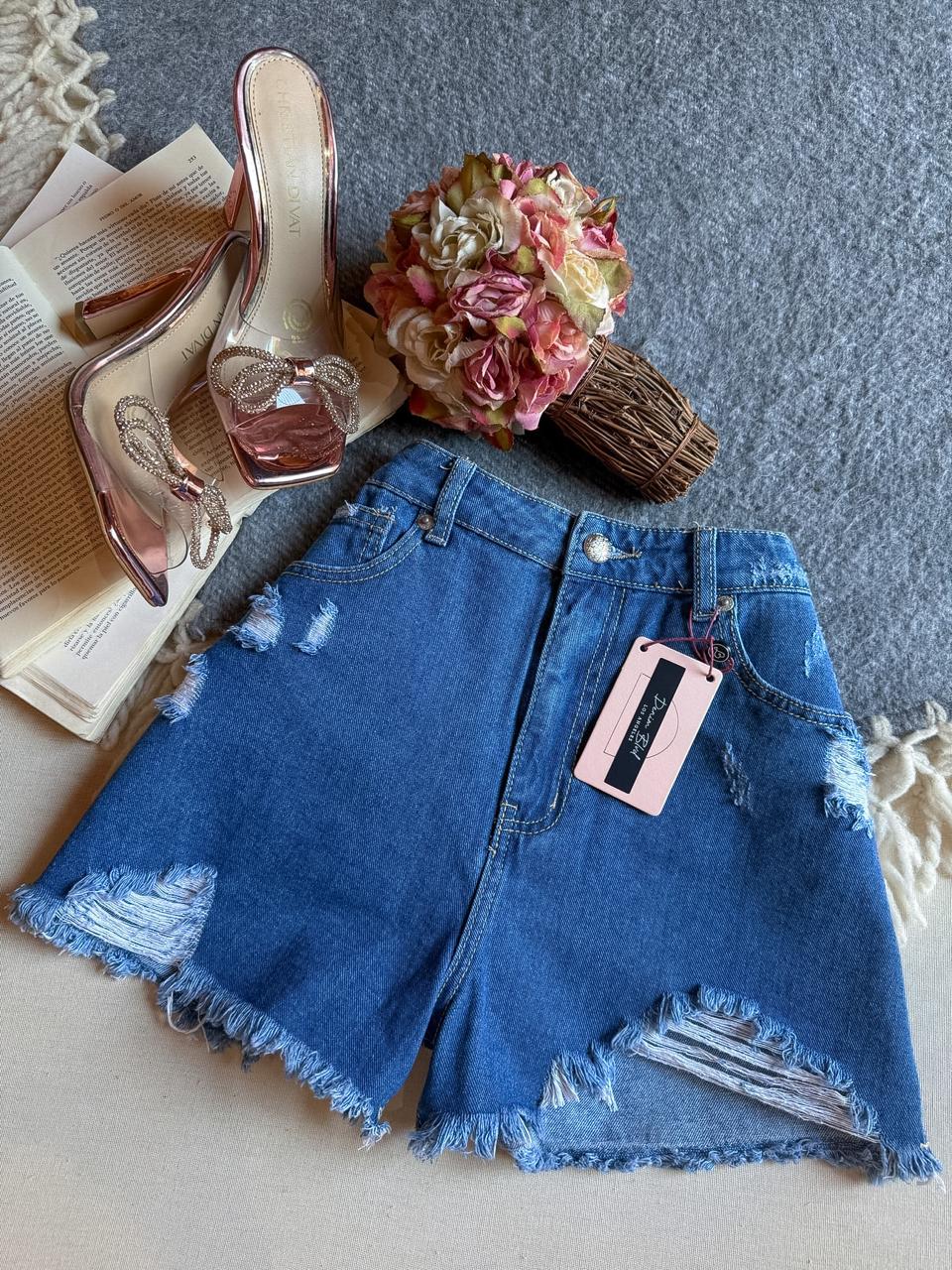 Short Azul Importación Premium Corto Sin Manga